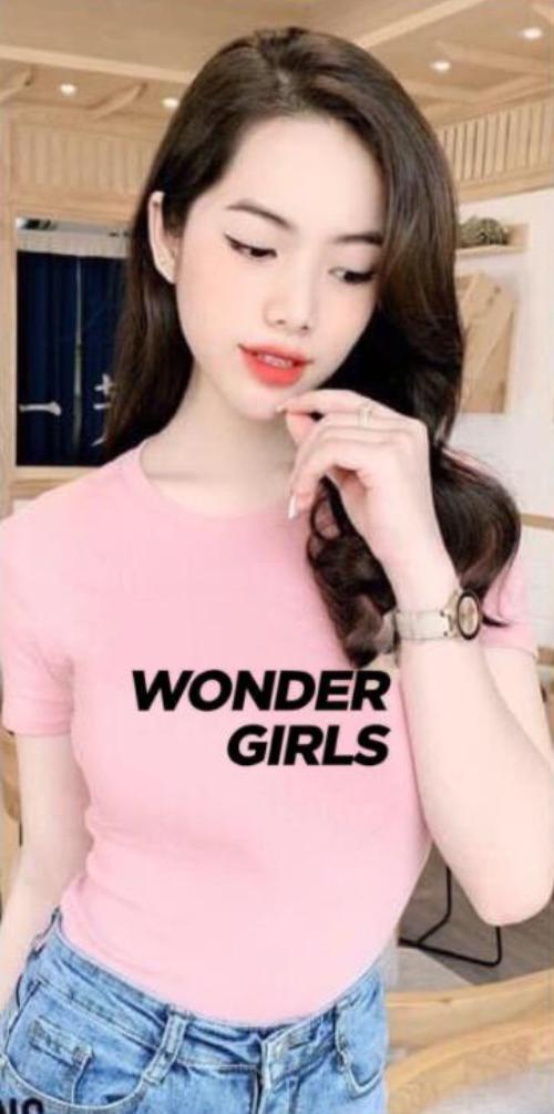 Áo thun nữ MXM cổ tròn form ôm body tôn dáng in chữ Wonder Girls ( ANU017 )