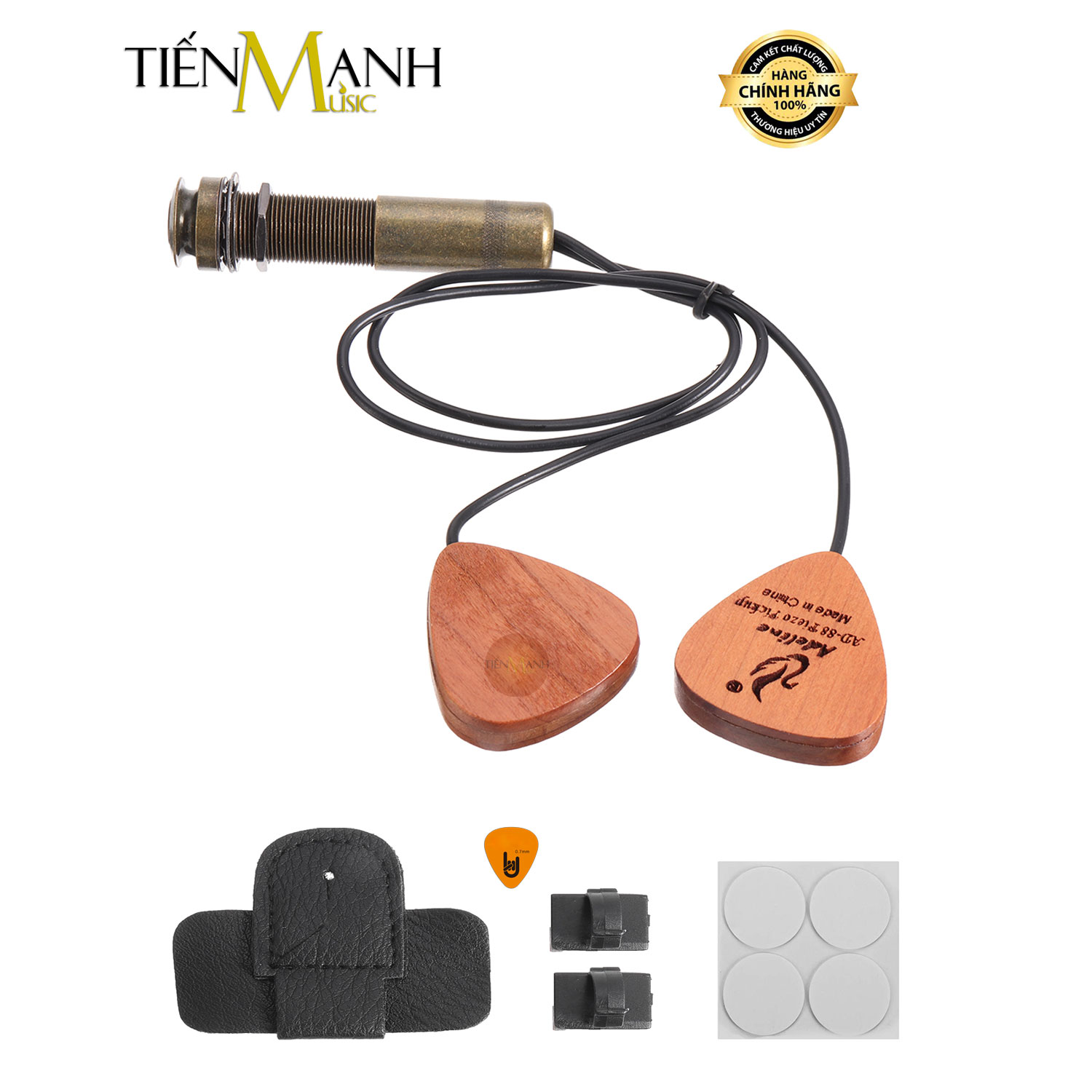 Pickup Nhạc Cụ 2 Đầu Thu Adeline AD88 - Bộ Thu Âm Thanh Cho Đàn Guitar, Ukulele, Violin, Kalimba, Drum, Erhu AD-88 Hàng Chính Hãng - Kèm Móng Gẩy DreamMaker