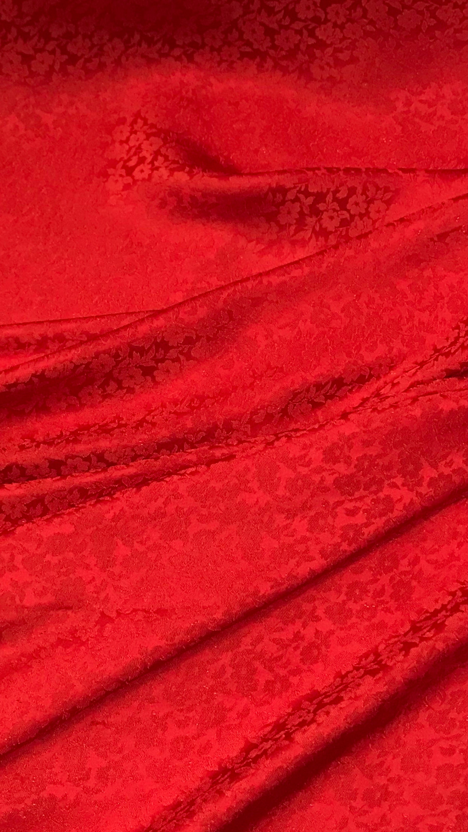Vải Lụa Tơ Tằm Palacesilk hoa mai màu đỏ may áo dài, dệt thủ công#mềm mượt#nhẹ#thoáng mát, khổ rộng 90cm