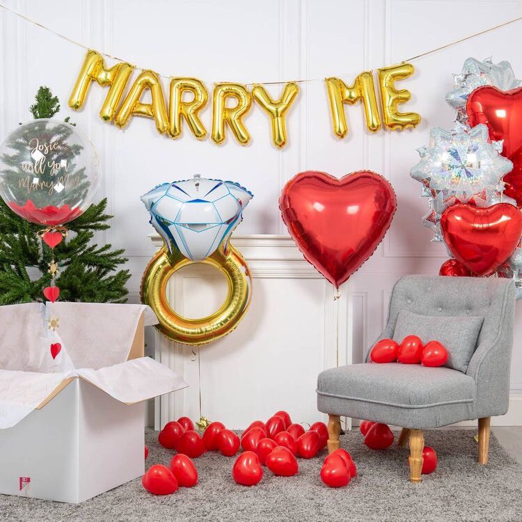 Bộ bong bóng trang trí cầu hôn proposal balloon set hpni13