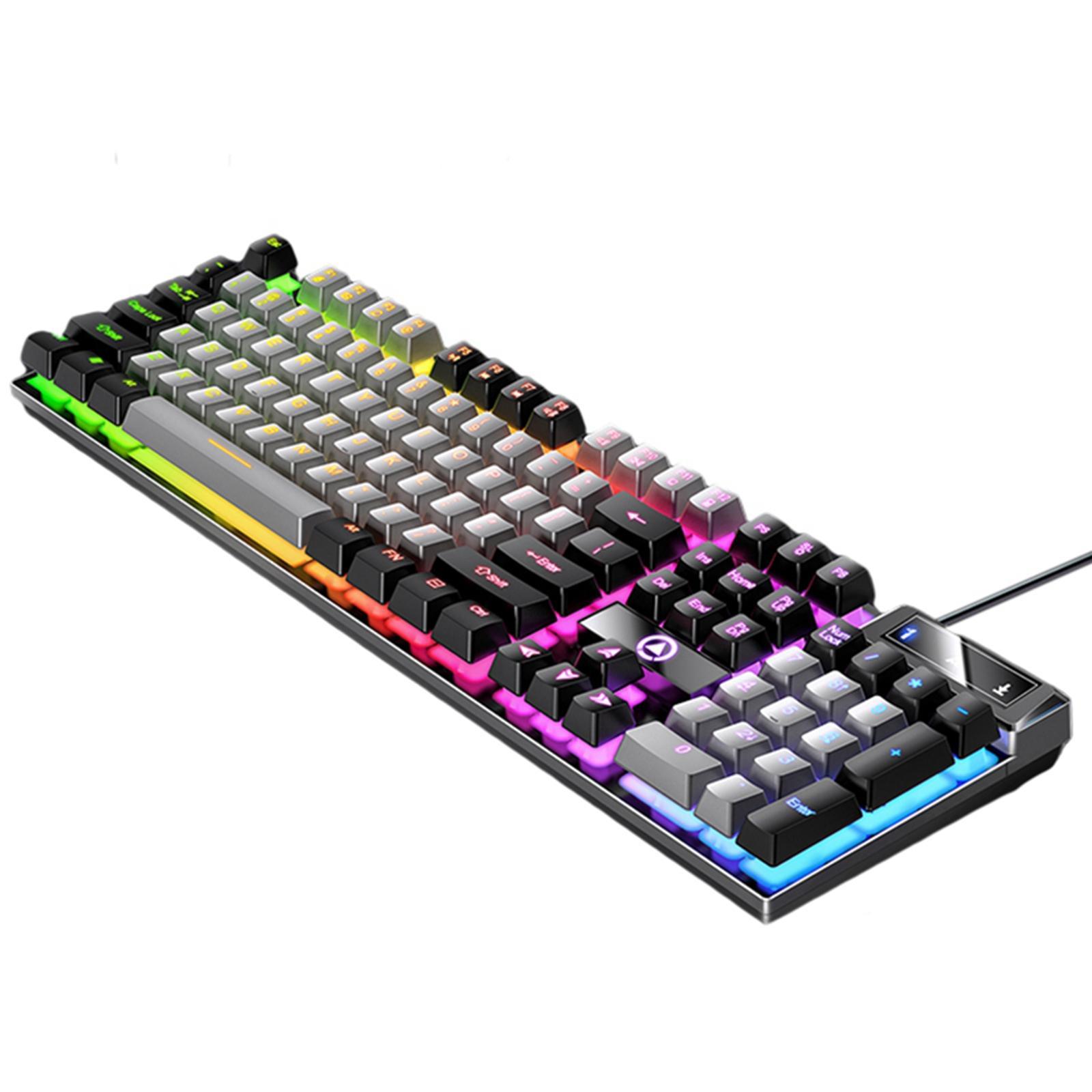 Mechanical Gaming Keyboard USB RGB Backlit for PC Game Office