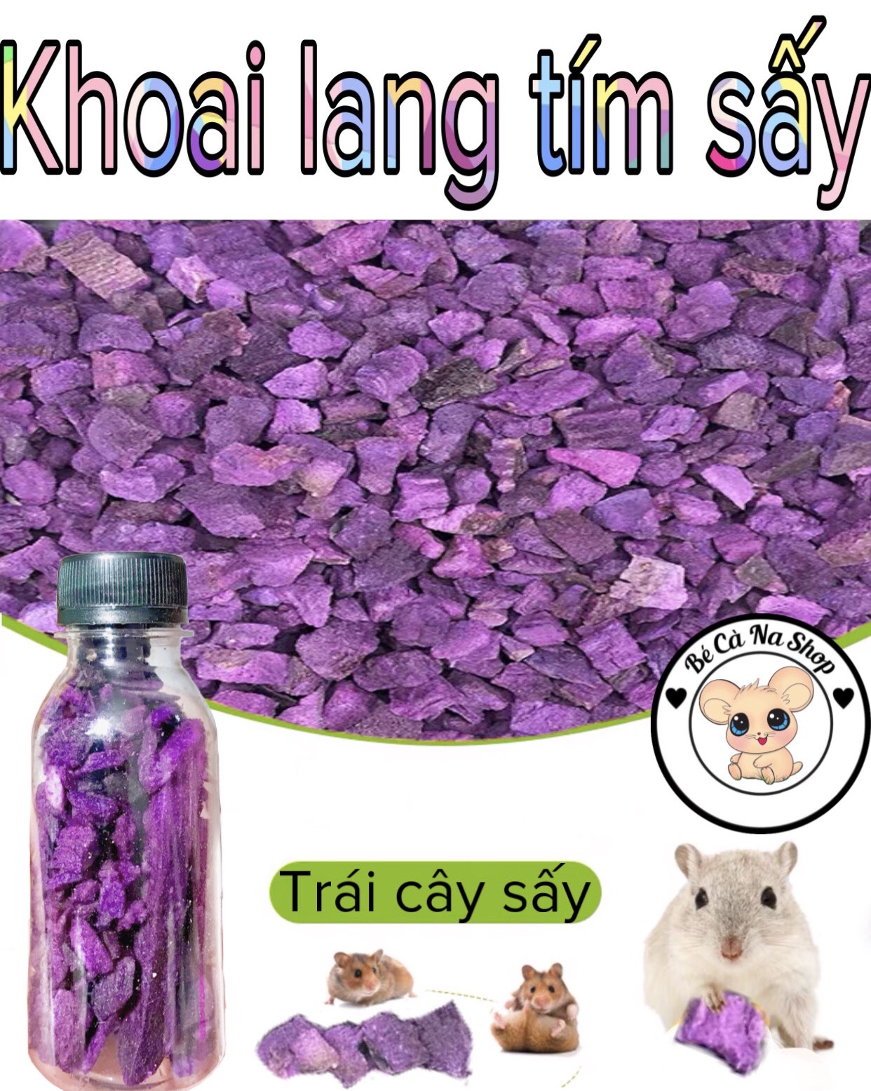 Khoai lang tím sấy. thức ăn trái cây cho hamster , thỏ bọ sóc...