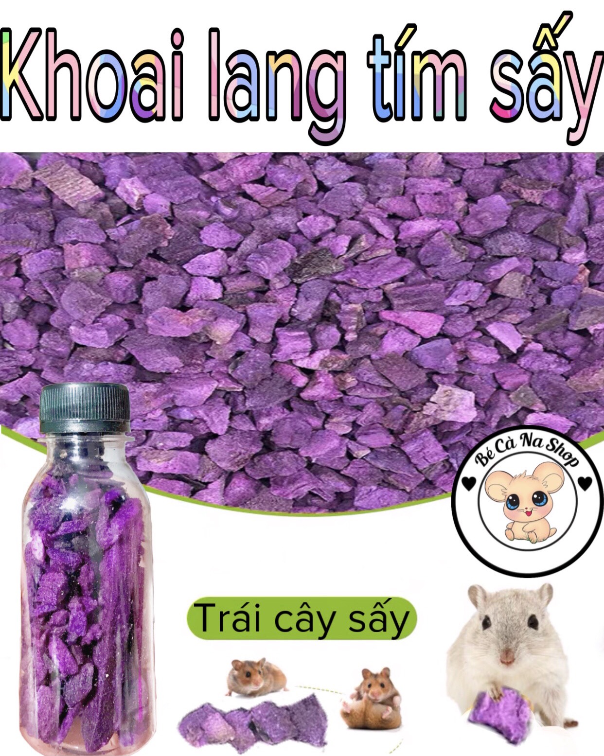 khoai lang tím sấy. thức ăn trái cây cho hamster , thỏ bọ sóc...