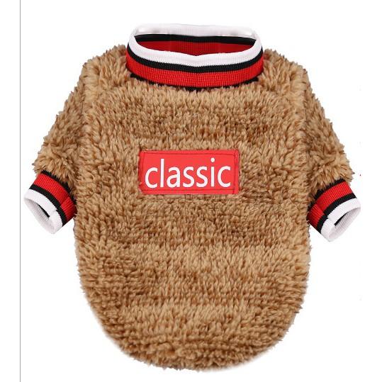 Áo classic nỉ lông cực ấm cho chó