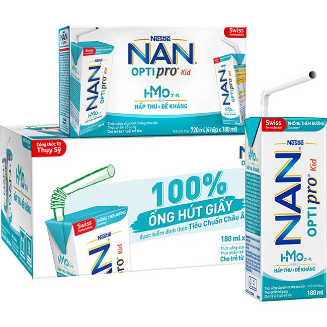 Thùng 24 Hộp Nestlé Nan Optipro Kid Hộp Pha Sẵn 180ml ( 24 x 180ml) )