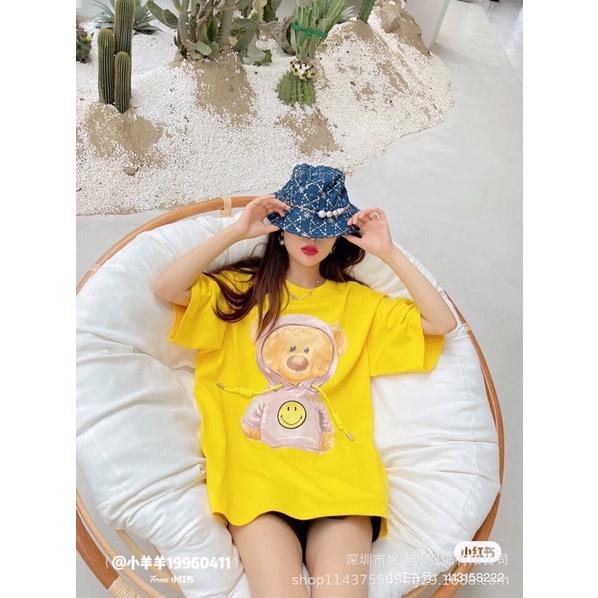 Áo Phông Unisex Hàn Quốc Dáng Rộng Họa Tiết Gấu Drew 3 Màu Siêu Xinh