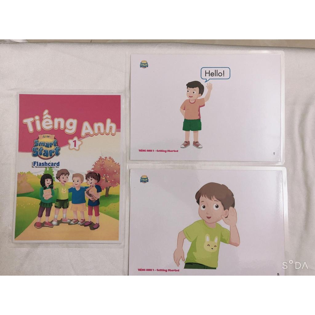 Flalhcard Smart Start 1 - HỒNG Mới In 2 Mặt - Ép Platic Tặng Kèm 2 Cục Nam Châm Dính Bảng