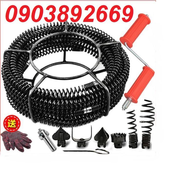 Dây thông tắc cống lò xo phi 16 - dài 9m dùng tay quay