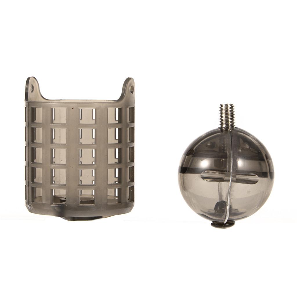 2x Fishing Bait Feeders Adjustable Weight Bait Cage Inline Method Feeder L/M