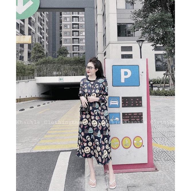 Đầm midi suông hoạt hình dễ thương Quảng Châu