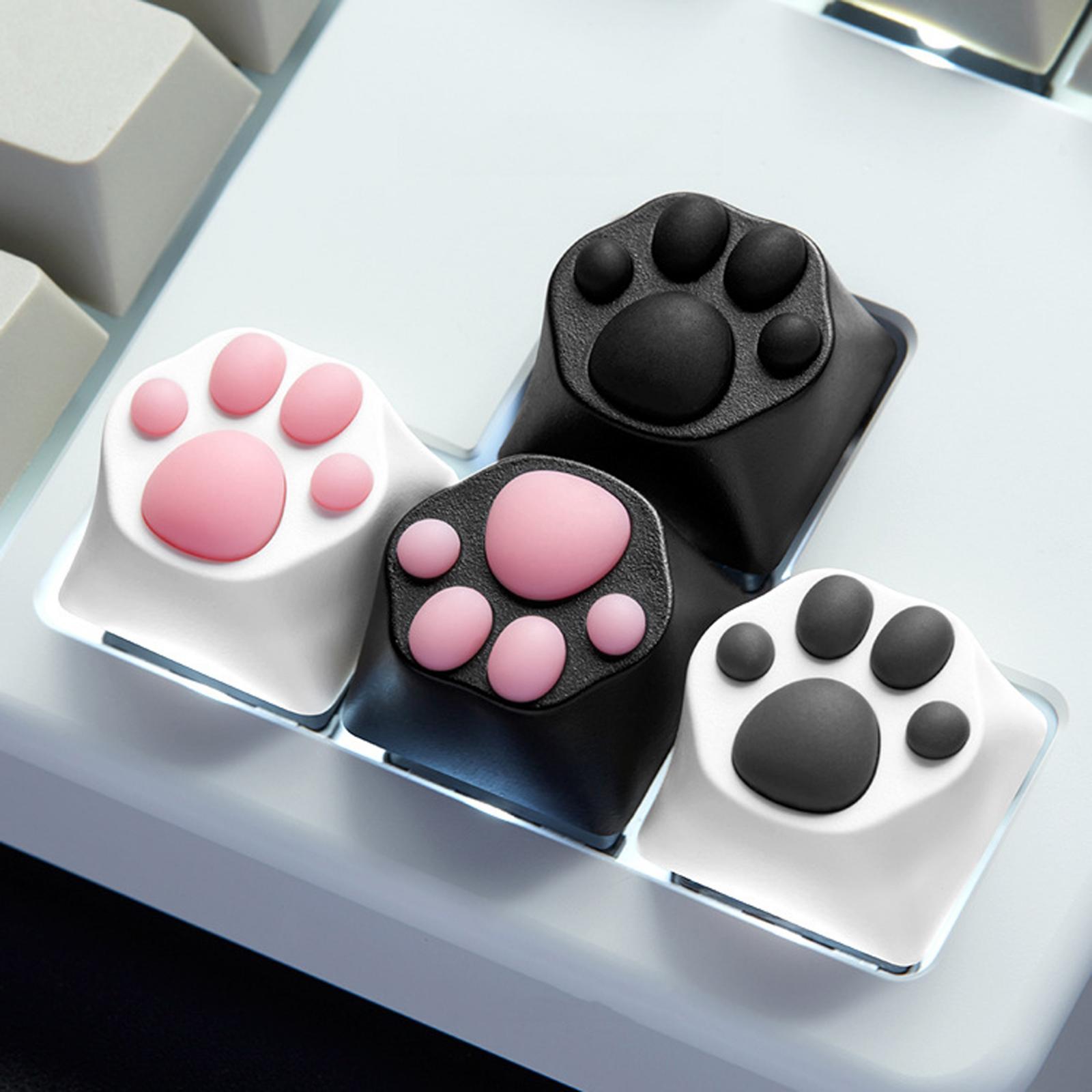 Customized ABS Silicone Kitty Paw Cat Paws Pad Keyboard key Caps White