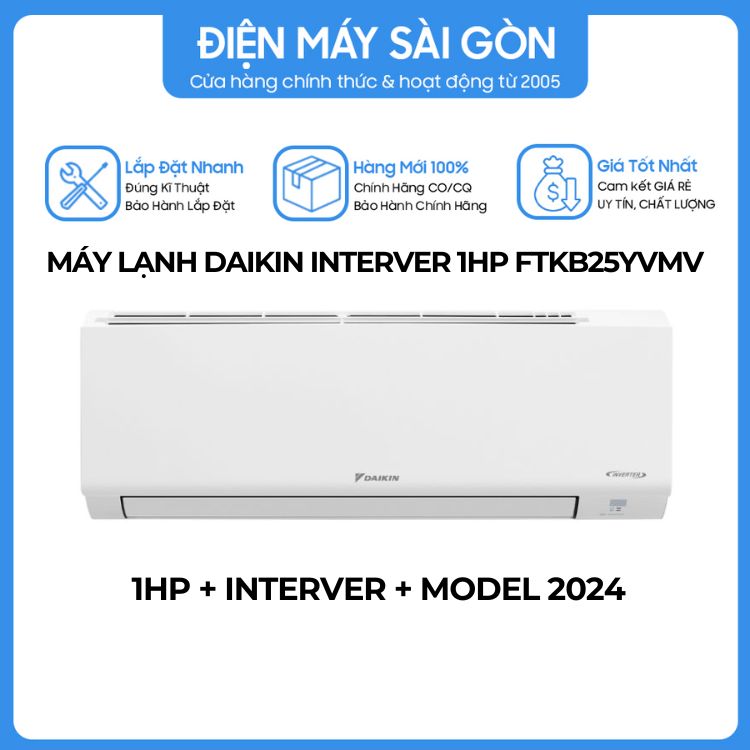 Máy lạnh Inverter Daikin 1.0hp (9000BTU) FTKB25YVMV-Hàng chính hãng