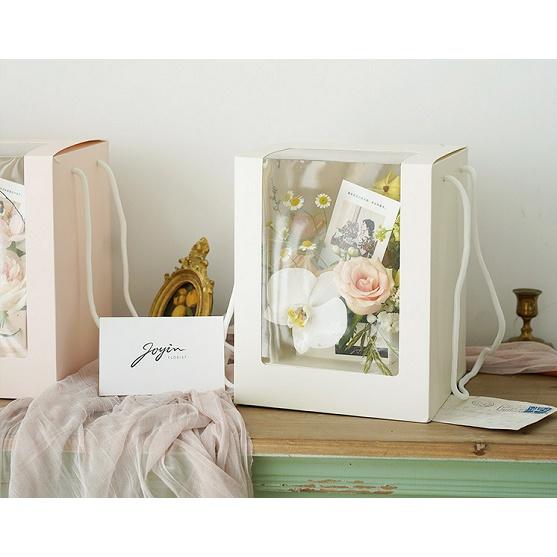 TÚI HỘP CẮM HOA QUÀ TẶNG - Túi giấy mica đựng hoa trang trí phong cách Hàn Quốc (không gồm hoa)