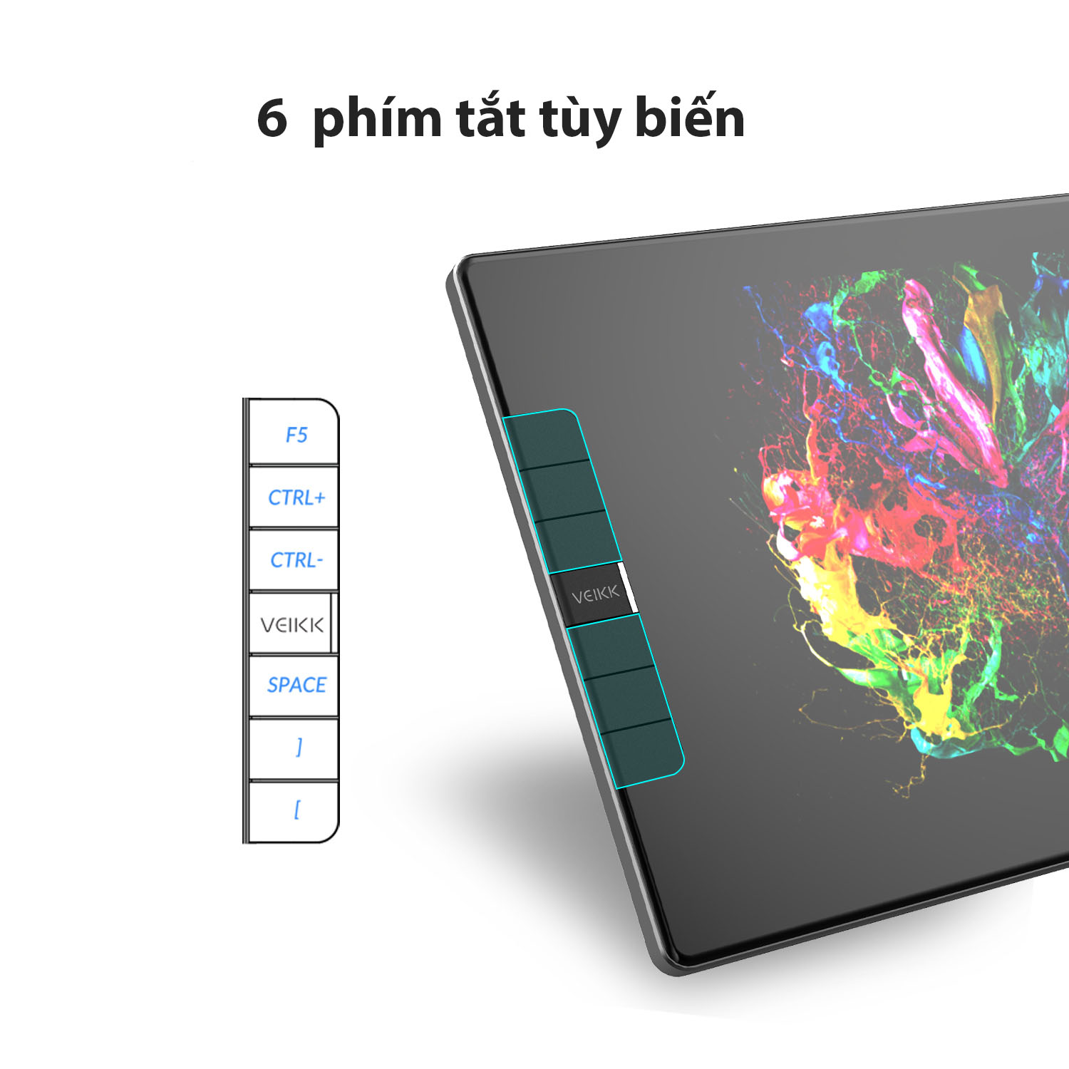 Bảng Vẽ Điện Tử VEIKK VK1200 Full Laminated Cảm Ứng Nghiêng Độ Nhạy Cao - Hàng Chính Hãng