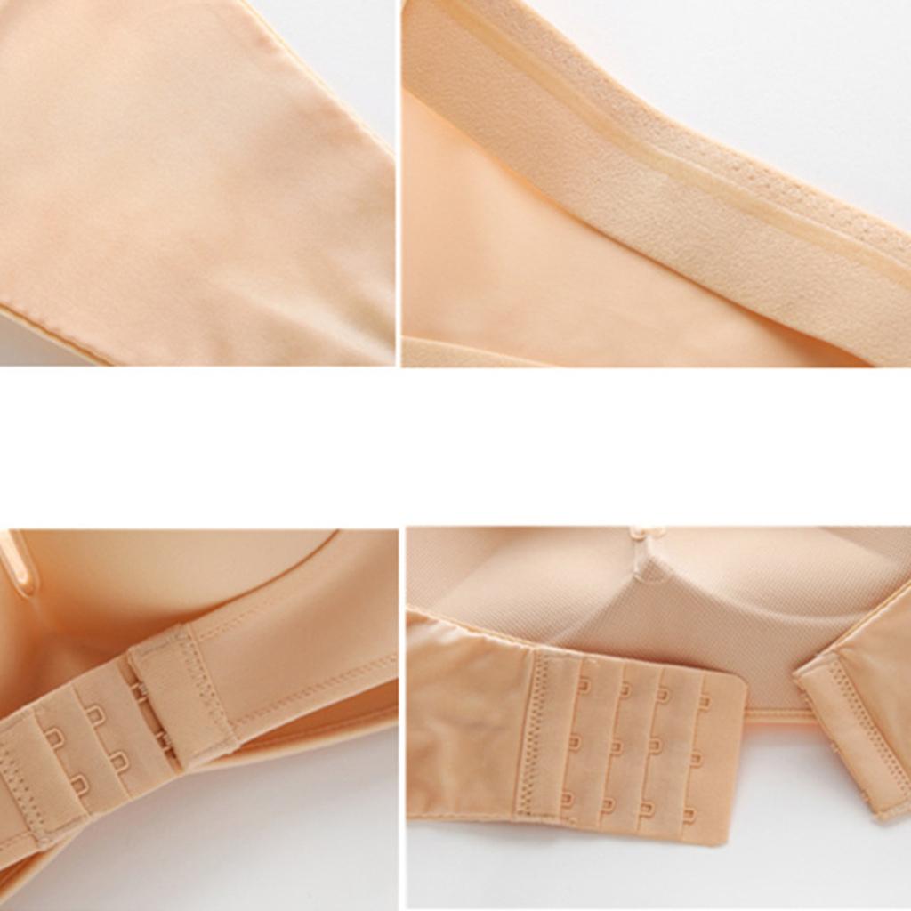 Women's Lift Strapless Bra Front Buckle Bralette Invisible Wirefree Anti-Slip Push Up Underwear 3/4 Cup