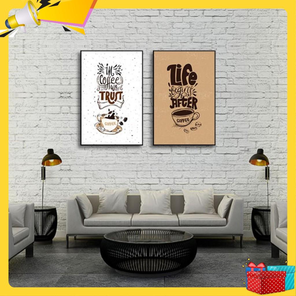 Bộ 2 tranh trang trí quán cà phê W410