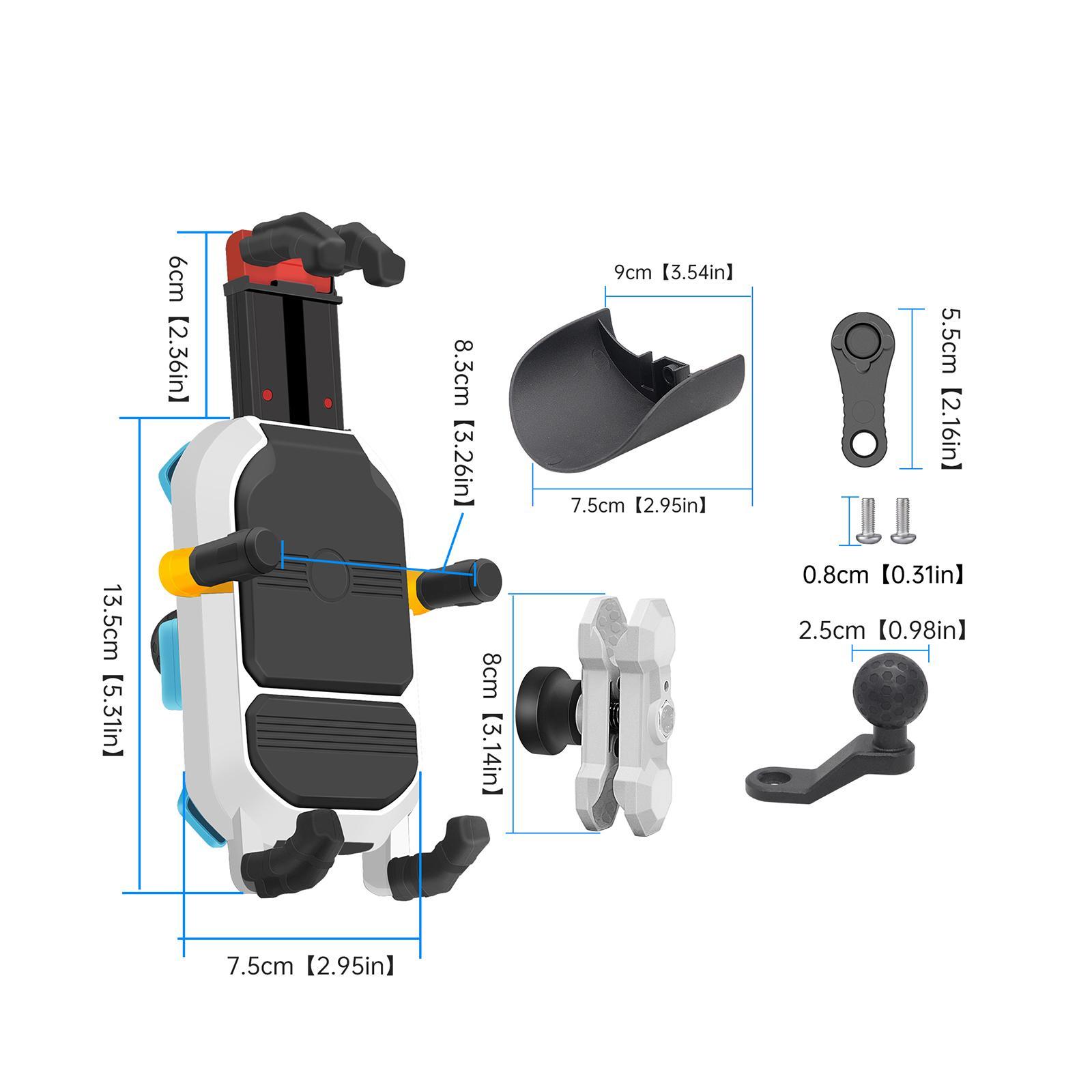 Motorcycle Phone Mount Handlebar Cellphone Holder Telescopic Bike Holder for  Motorcycle 4.7inch-7.2inch Smartphones