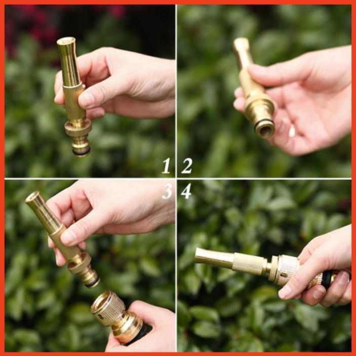 Bộ dây vòi xịt nước rửa xe, tưới cây . tăng áp 3 lần, loại 20m 206587 cút sập,nối nhựa đen+ tặng đai