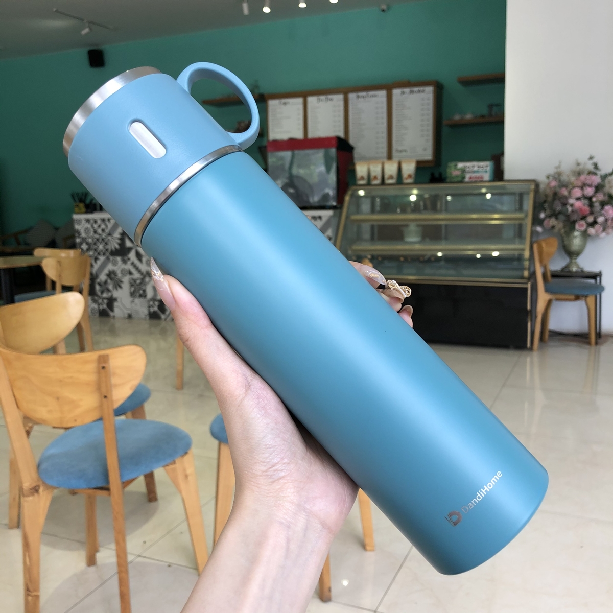 Bình giữ nhiệt, cách nhiệt DandiHome inox 316 cao cấp có kèm cốc (ly) tiện lợi