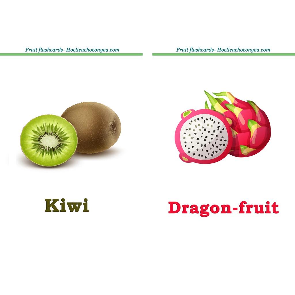 Flashcards Fruits - 40 thẻ chủ đề hoa quả