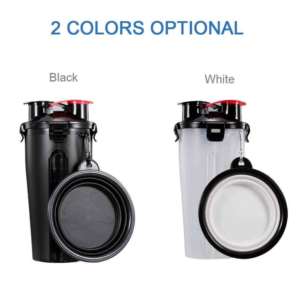 Chai nước cho thú cưng đi dạo 2 in 1 vừa đựng nước vừa có ngăn đựng thức ăn