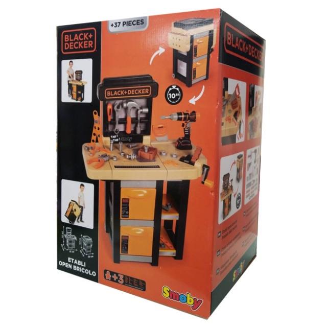 Đồ chơi giáo dục Bàn dụng cụ kỹ sư 37 chi tiết Black + Decker Smoby