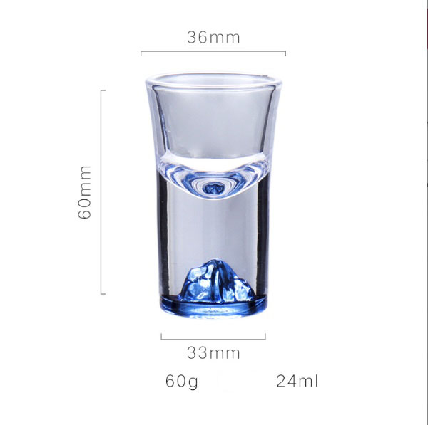 COMBO 6 LY VÀ 1 BÌNH THỦY TINH BLUE MARIS