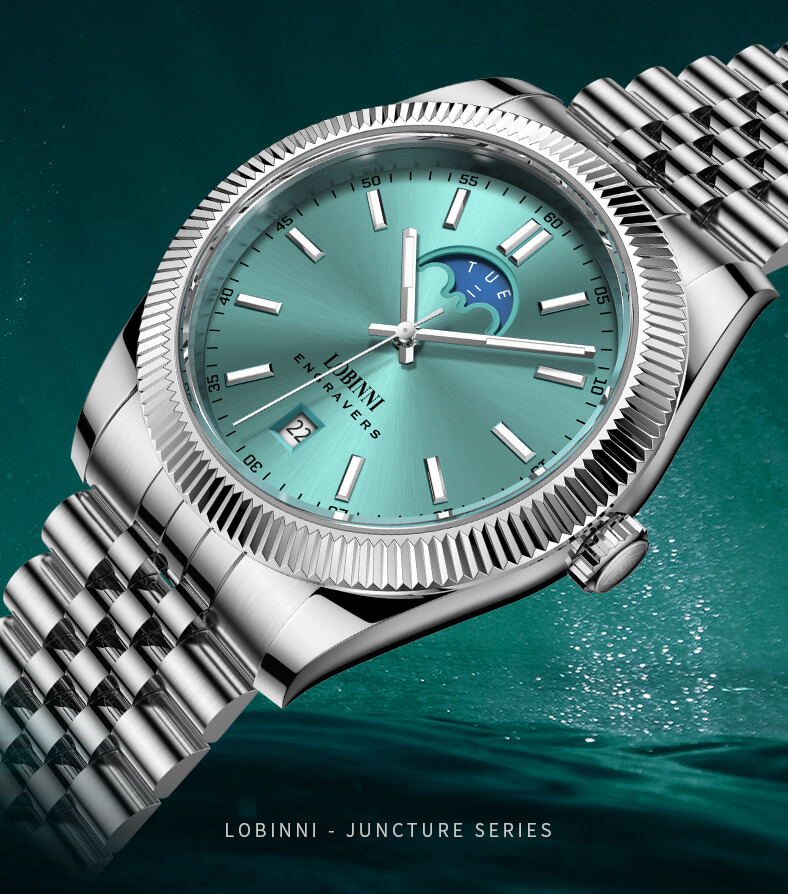 Đồng hồ nam chính hãng LOBINNI L19018-1,Kính Sapphire,chống xước,chống nước 50M,BH 24 tháng,máy cơ(Automatic)