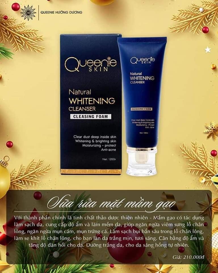 Sữa Rửa Mặt Mầm Gạo Queenie Skin - Làm Sạch Da Cung Cấp Độ Ẩm, Làm Mềm Da, Giúp Ngăn Ngừa Viêm Sưng Lỗ Chân Lông, Ngăn Ngừa Mụn Cám, Mụn Trứng Cá - 120 Gram - Hàng Chính Hãng