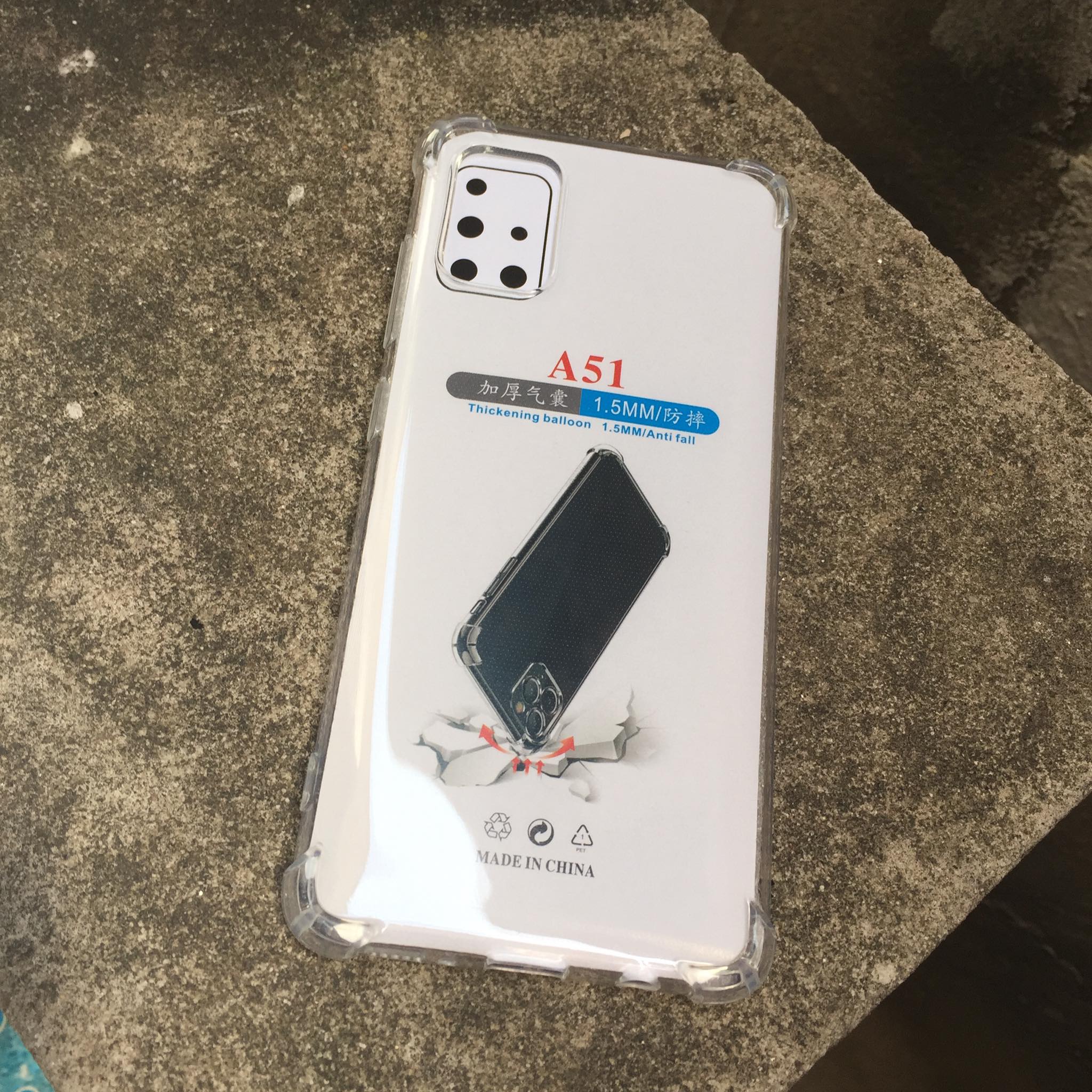 Ốp lưng silicon cho Samsung Galaxy A51 - chống sốc gờ cao 4 góc trong suốt