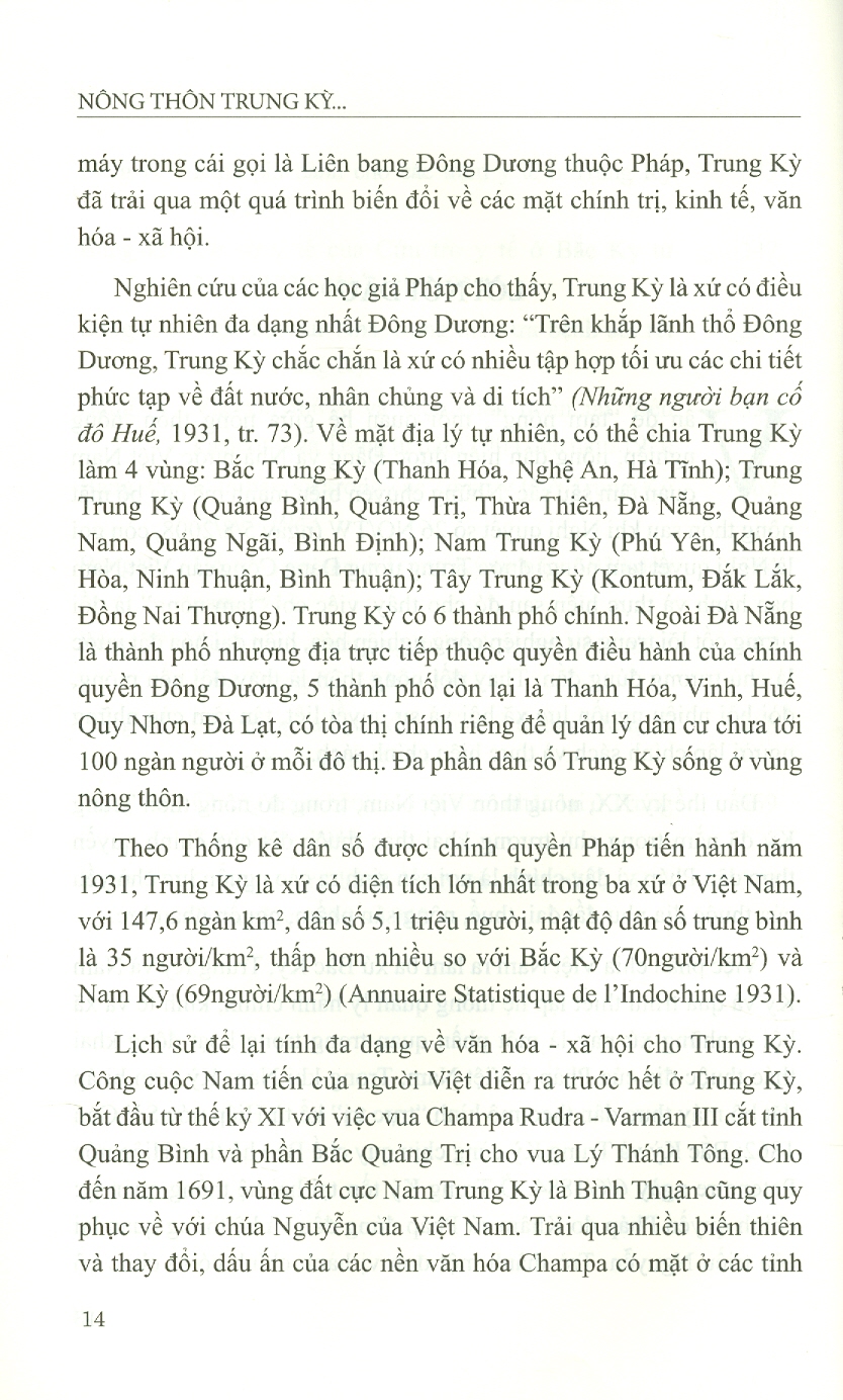 Nông Thôn Trung Kỳ Từ Năm 1858 Đến Năm 1945 (Sách Chuyên Khảo)