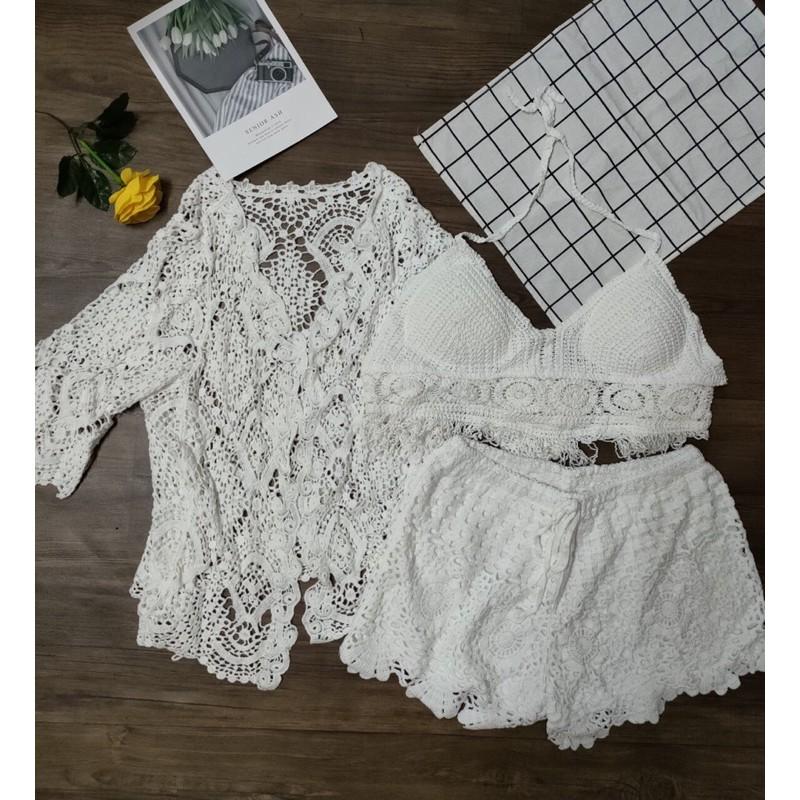 14-Set bikini ren đi biển 3 món có bán rời