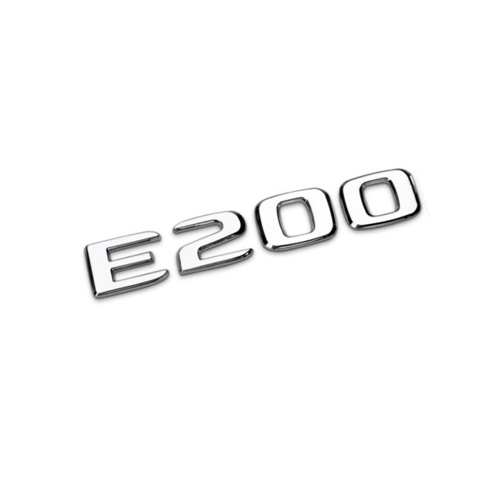 Decal tem chữ Inox 3D dán đuôi xe ô tô E200 và E300