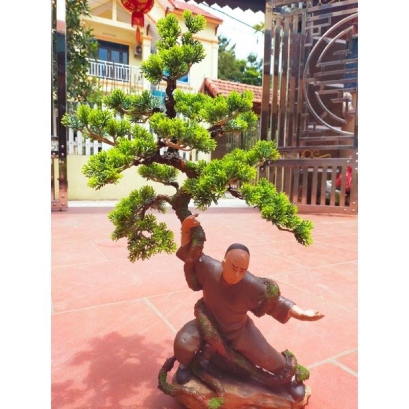 Ảnh thật - Cành tùng giả, cành thông làm cây trang trí,cụm lá tùng la hán làm cây bonsai, decor tiểu cảnh 2 mẫu