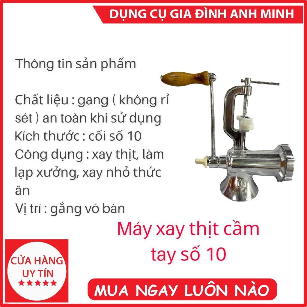 Máy xay thịt bằng tay kẹp bàn inox