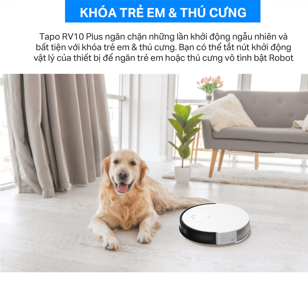 Robot Hút Bụi Và Lau Nhà + Dock Tự Động Đổ Rác Thông Minh TP-Link Tapo RV10 Plus - Hàng Chính Hãng