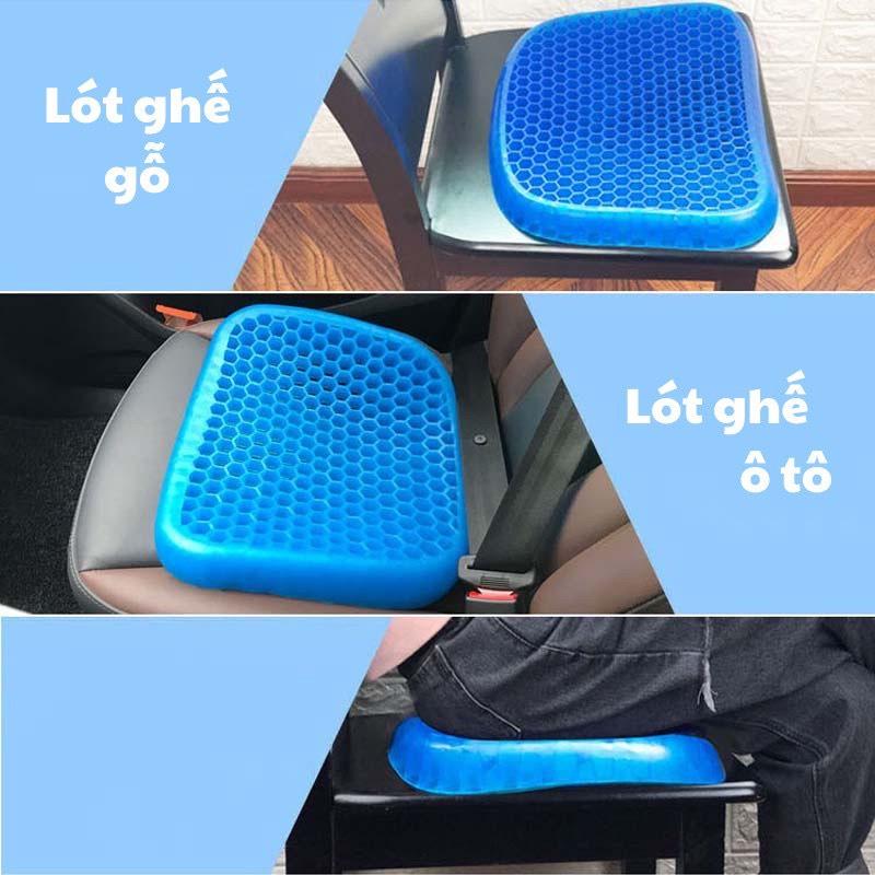 Đệm Silicone Tổ Ong Lót Ghế Ngồi Ghế Thoáng Khí Chống Đau Lưng Thoái Hóa Lưng