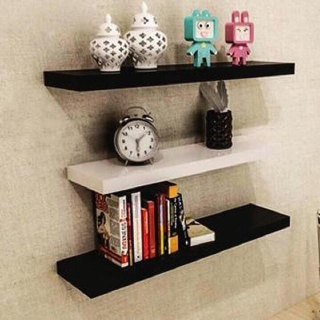 BỘ KỆ TREO TƯỜNG 3 THANH NGANG VDTN456( KT 40,50,60cmX15cm)- Nội thất lắp ráp Viendong Adv