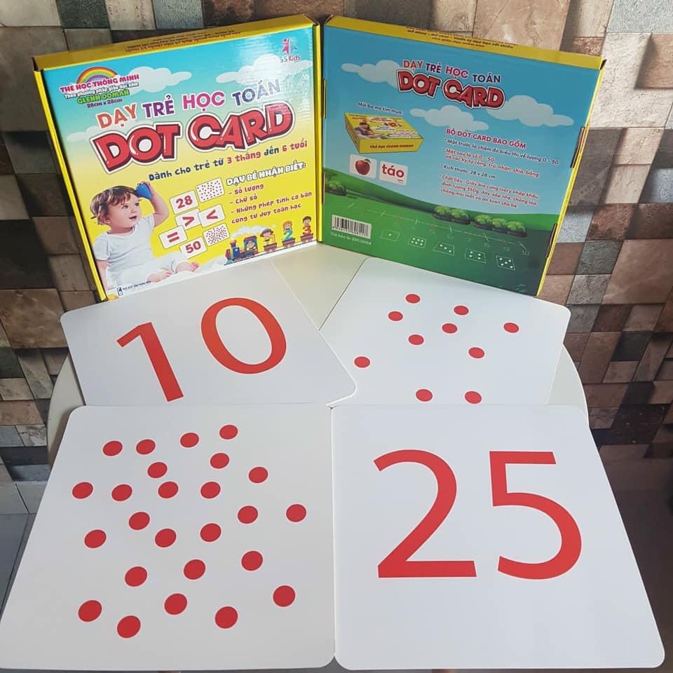 THẺ HỌC TOÁN DOT CARD Chuẩn GLENN DOMAN - Bộ Flashcard 50 chấm kèm dấu