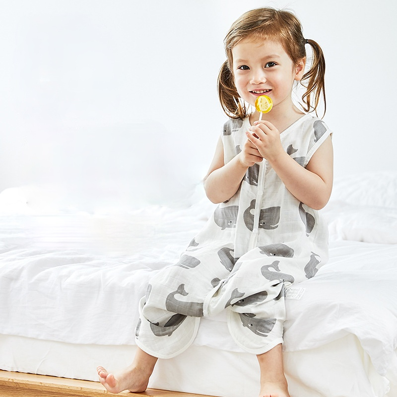 Cho Bé Một Bộ Đồ Ngủ Bé Trai Bé Gái Chăn Ngủ Mùa Hè Túi Ngủ Cho Bé Tập Đi Pijama Vải Muslin Jumpsuit Quần Áo Cho Bé