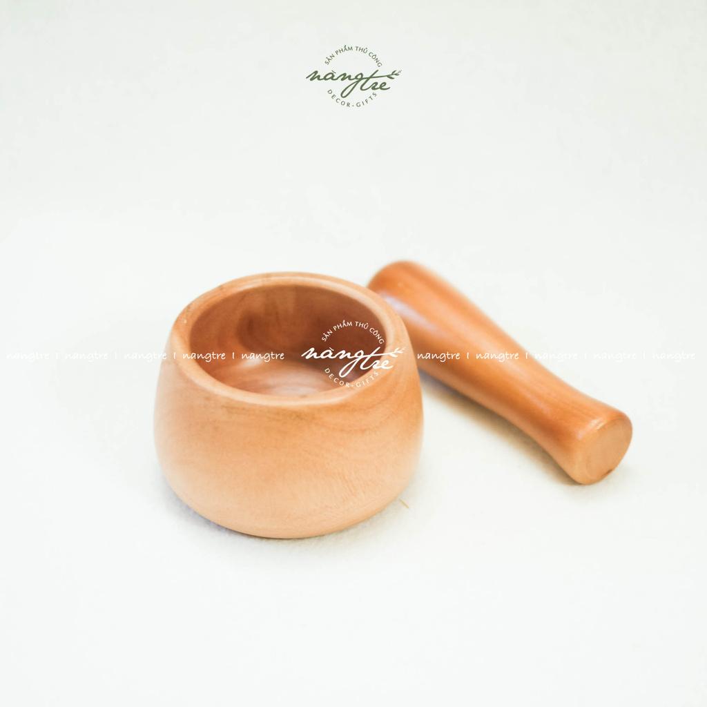 Bộ chày giã cối gỗ hiện đại- mortar pestle