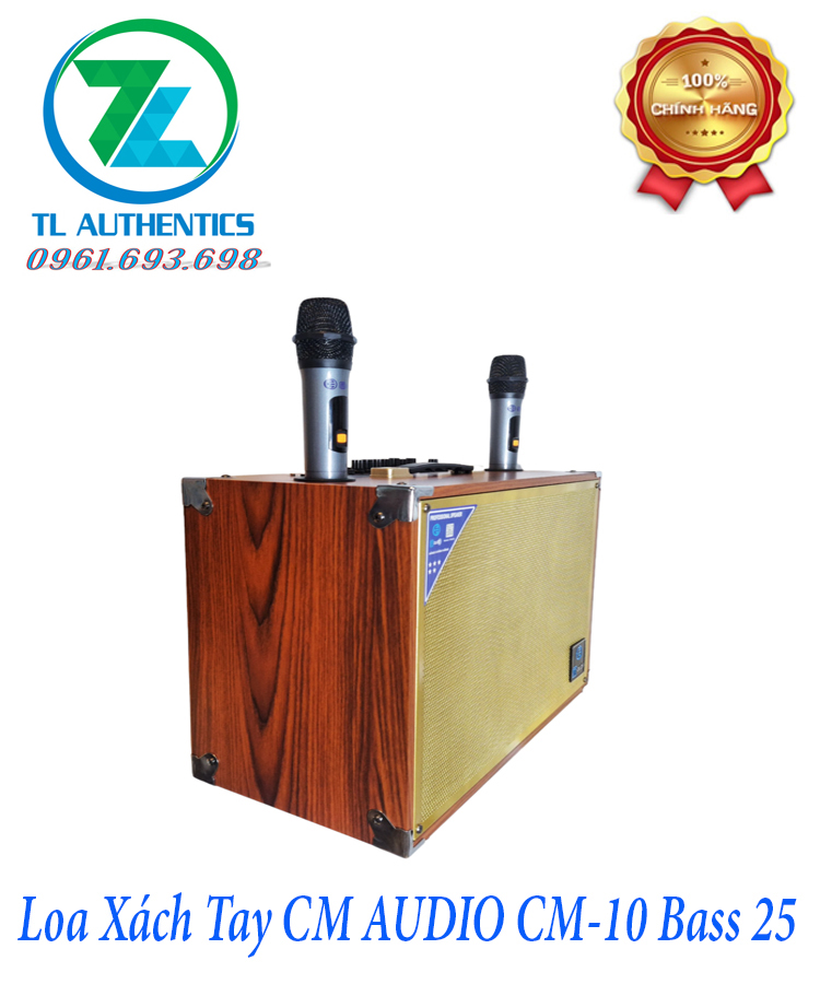 Hình ảnh Loa Xách Tay C M audio Model CM-10 bass 25 8 nút điều chỉnh Vỏ gỗ sơn bóng mặt lưới kim loại hàng chính hãng nhập khẩu mẫu mới nhất 2024 bảo hành 6 tháng
