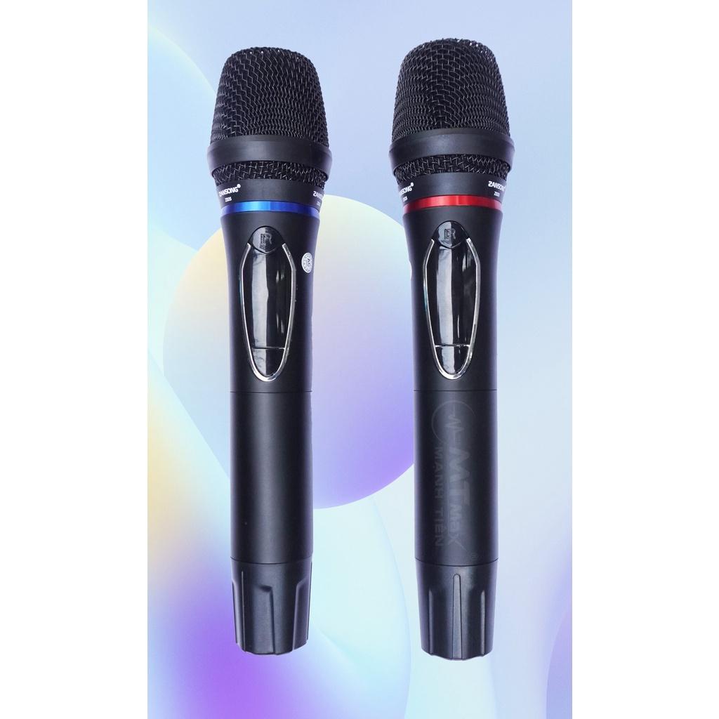 Micro Đa Năng Karaoke Zansong ZS25 dùng cho Loa Kéo, Âmli, Mixer, Sound Card- Mic Không Dây ZS25 Kèm 2 Cái Pin Sạc