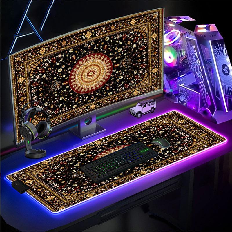Đảm Bảo Chất Lượng Trung Đông Ba Tư Tính Năng Symphony Led Quá Khổ Miếng Lót Chuột RGB Thảm Bàn LOL Game Bàn Phím Chống Trơn Trượt thảm