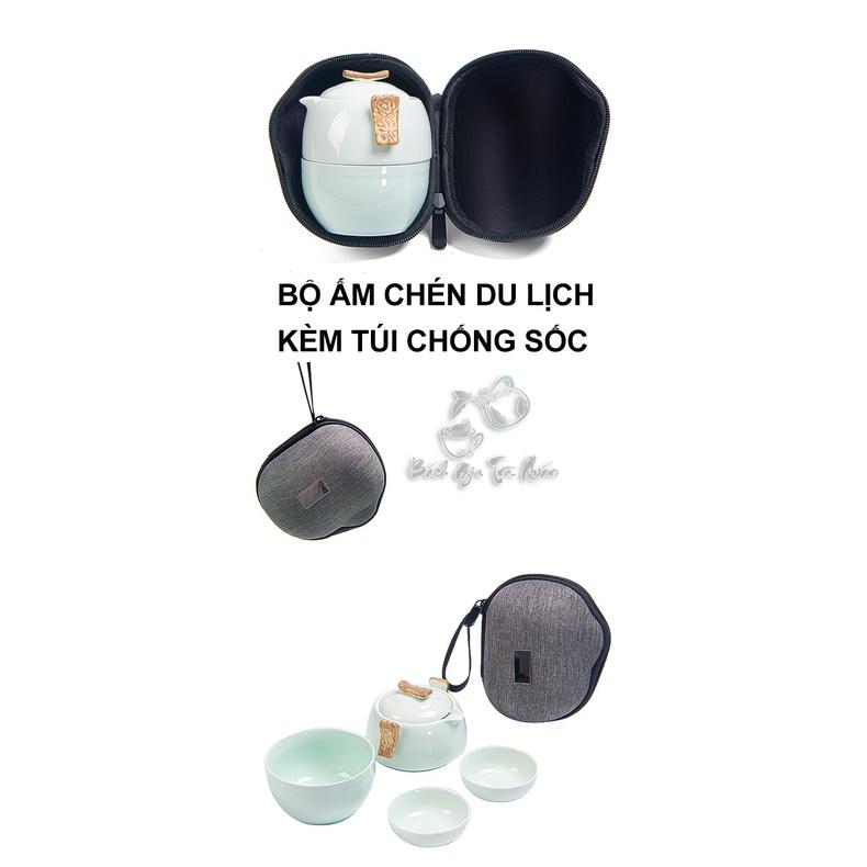 Bộ Ấm Chén Sứ Đối Ẩm Kèm Túi Du Lịch Tiện Lợi AC.223