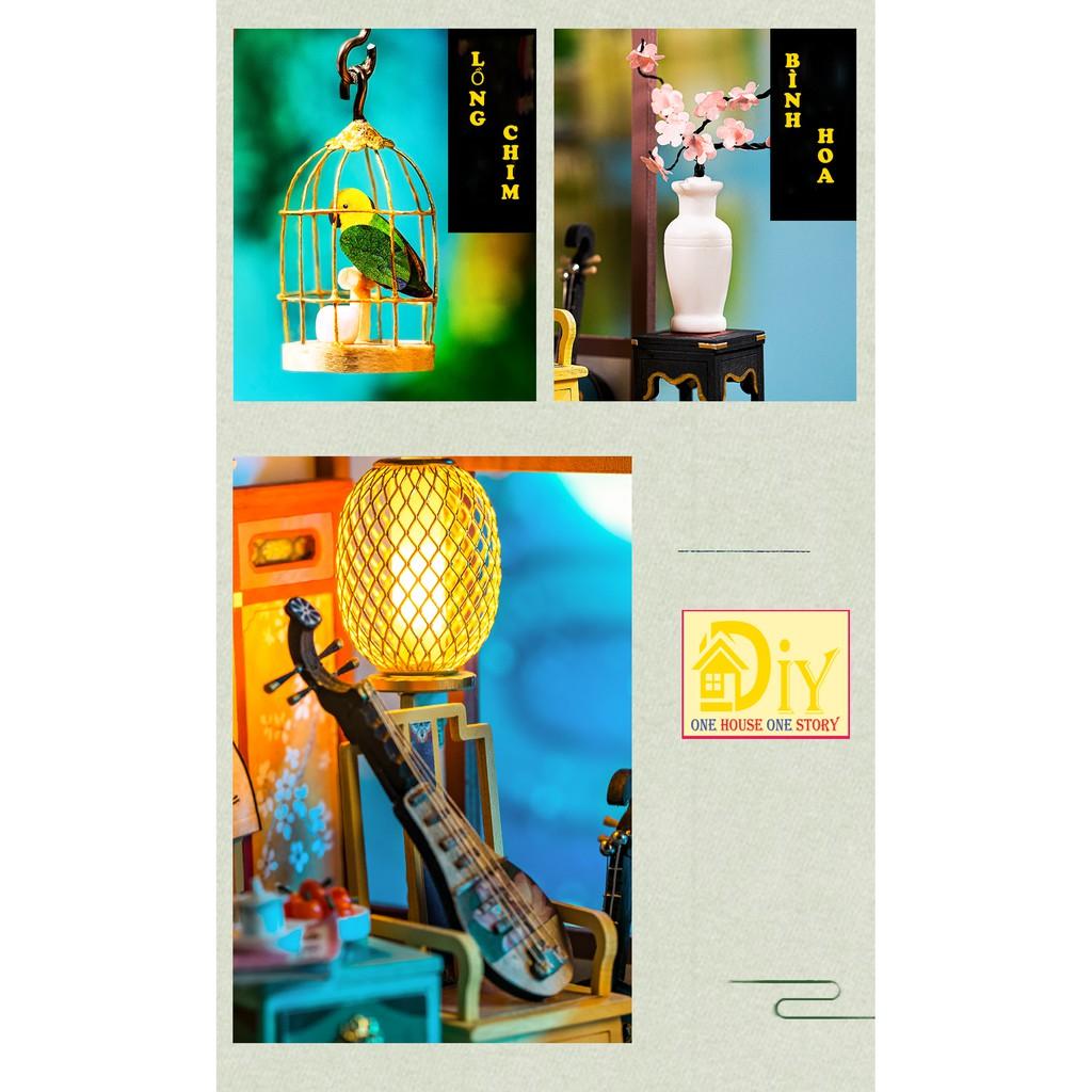 Nhà búp bê Robotime | QUÁN TRÀ 3D DIY tự lắp ráp bằng gỗ - Quà tặng sinh nhật giáng sinh cho nam và nữ