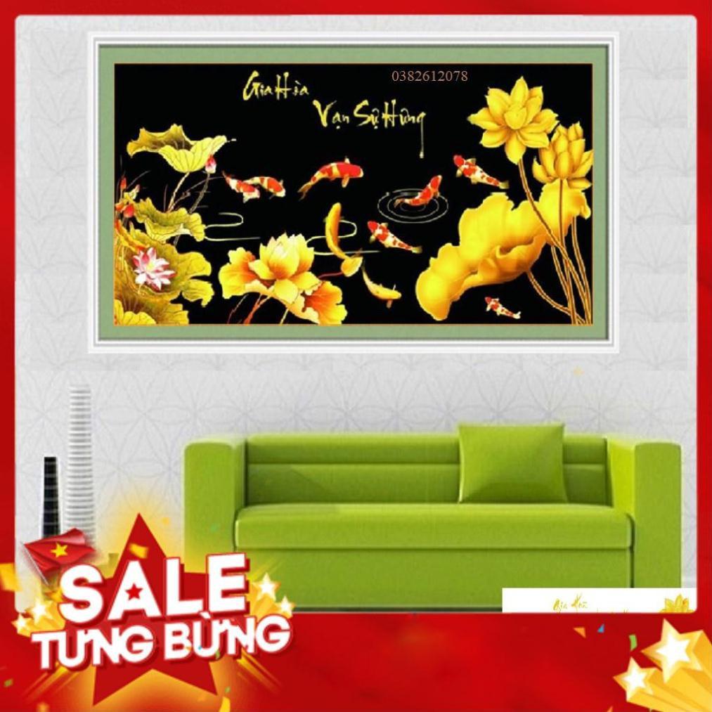 TRANH ĐÍNH ĐÁ GIA HÒA VẠN SỰ HƯNG TRANH CHƯA ĐÍNH KT 105*50CM