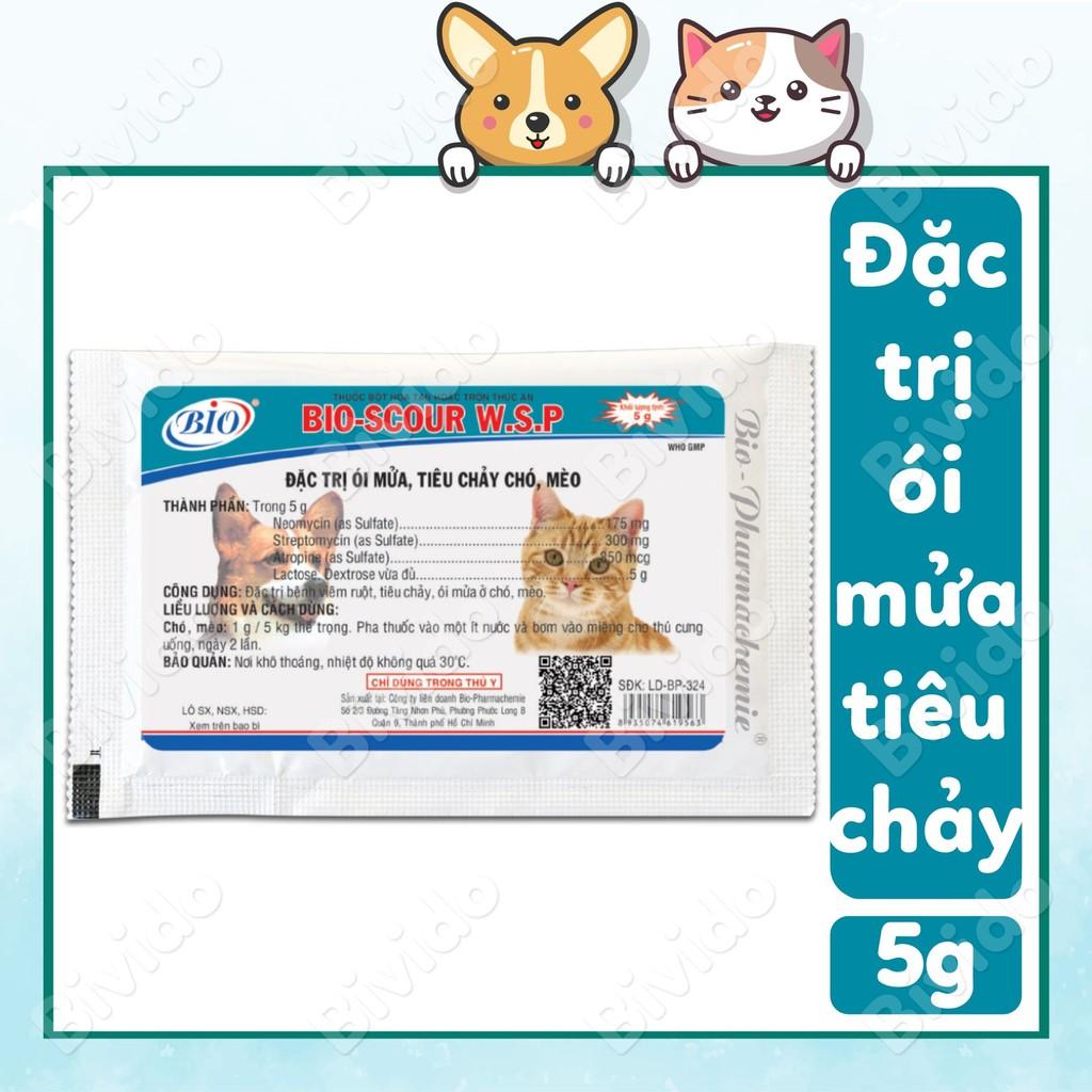 Bio-Scour W.S.P kiểm soát ói mửa, tiêu chảy chó mèo gói 5g - Bivido