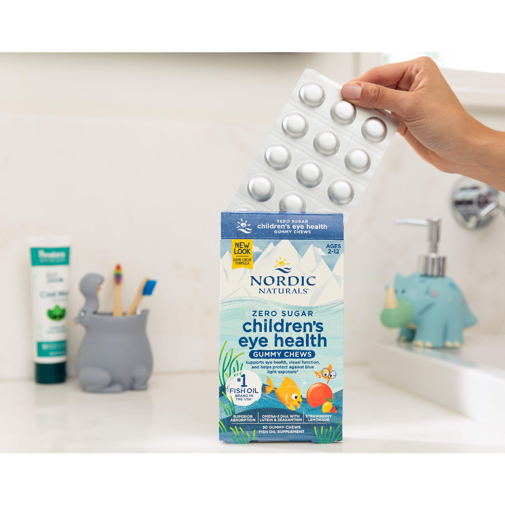 Nordic Naturals Children's Eye Health Gummies - Kẹo dẻo Omega3, DHA tăng cường thị lực cho trẻ em, vị trái cây tự nhiên, hộp 30 viên - Hàng Chính Hãng