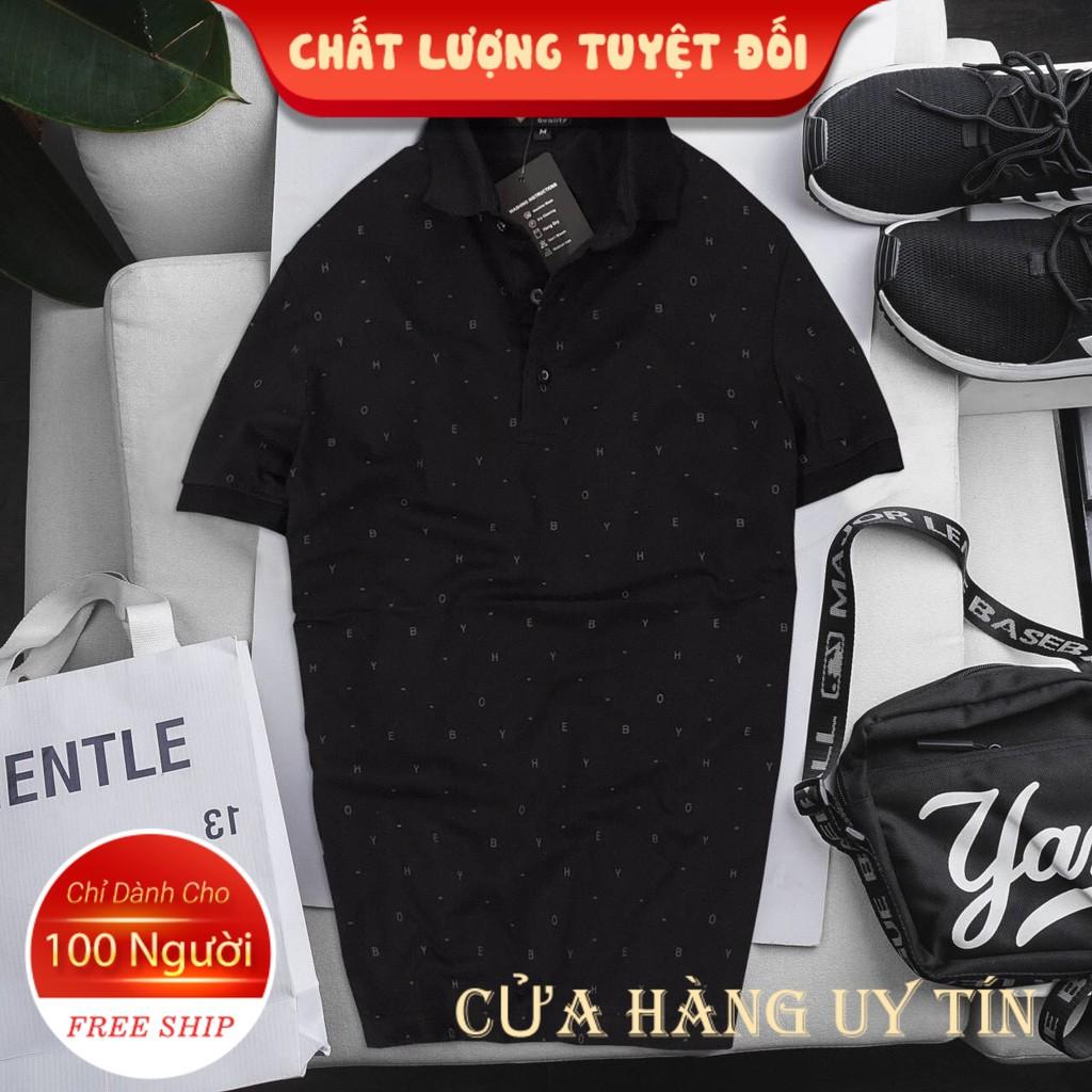 Áo thun nam cổ bẻ ngắn tay thun Quảng châu cao cấp